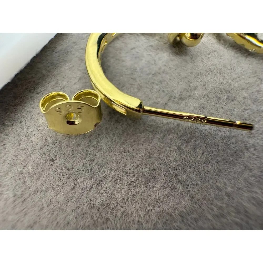 NWT 1.5CTW Moissanite 14K Gold Vermeil 925 Silver Earrings - Picture 4 of 6